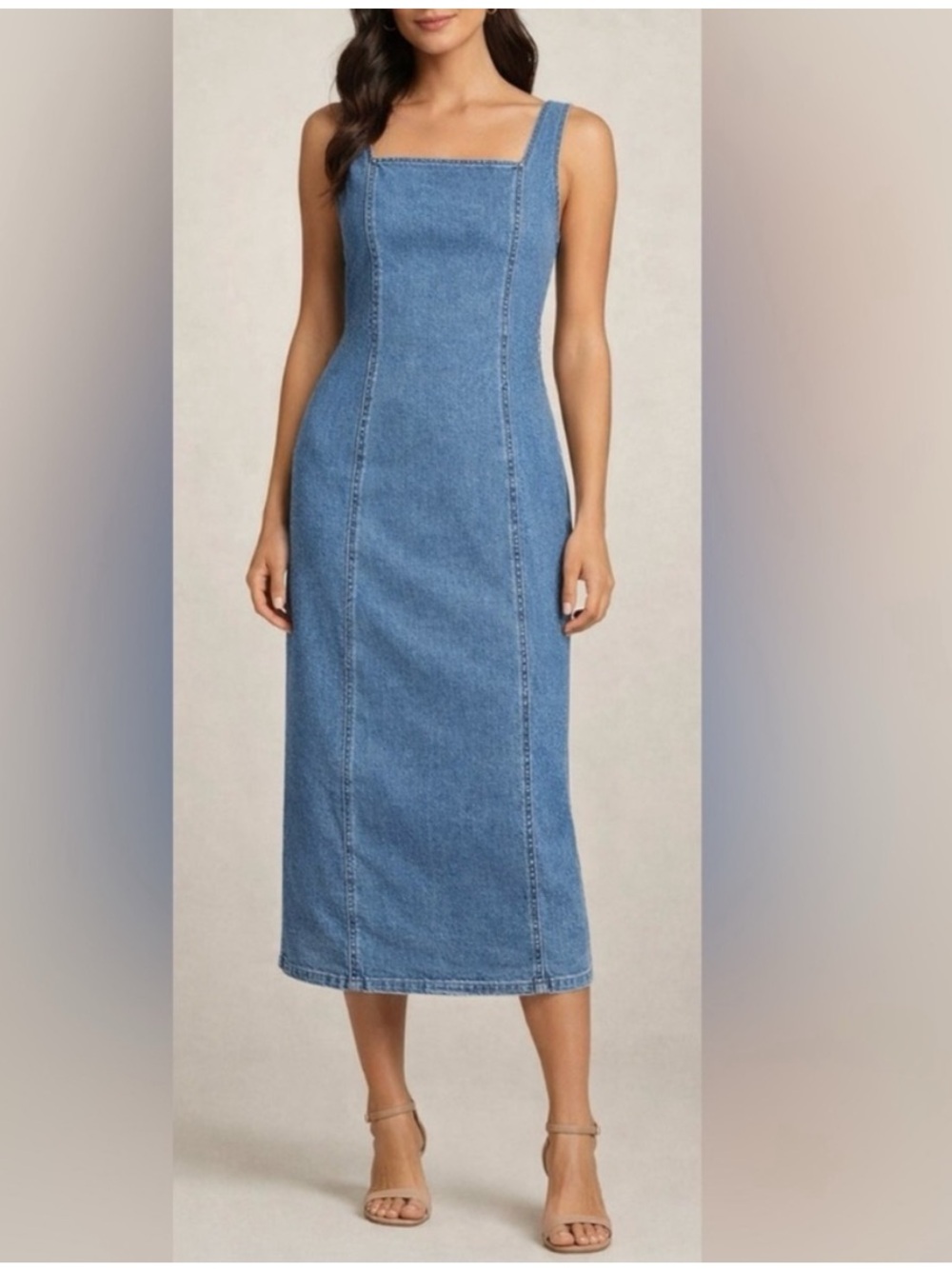 NEW Habitual Denim Midi Dress in Lagoon color